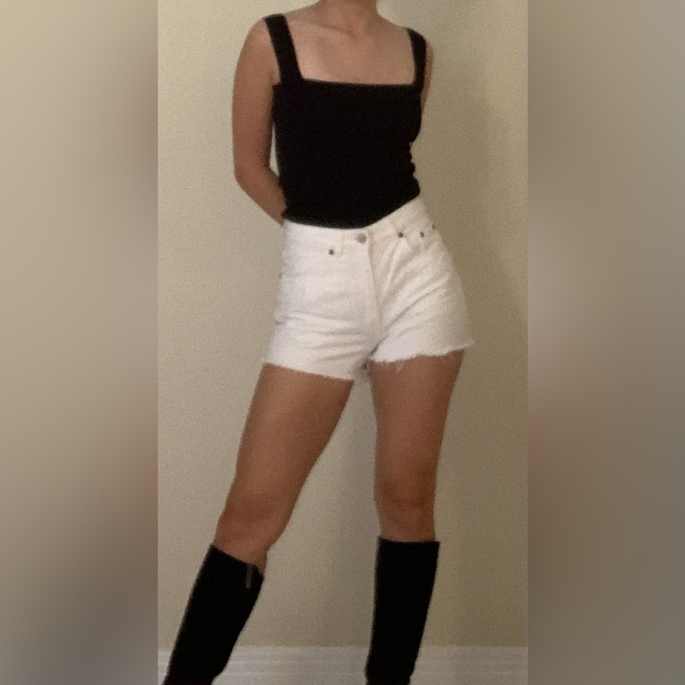 White Denim Shorts